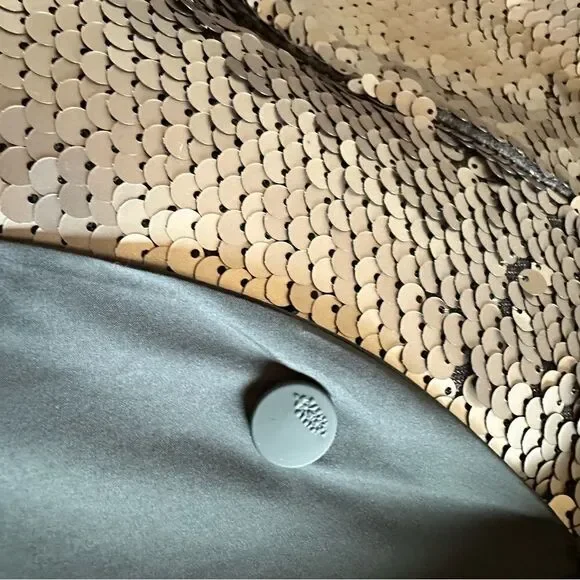 Fp Movement Free People Hit The Slopes Jacket silver sequin fleece bomber XL